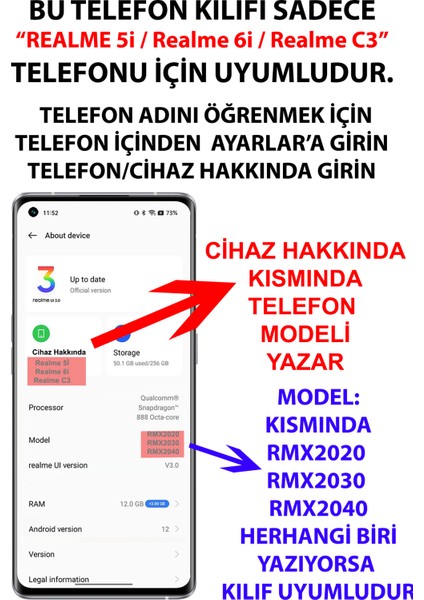 Realme 5I/6I/C3/C3I Uyumlu Küçük Prens Gezegen Boa Tasarımlı Baskılı Silikon Kılıf fiyatları