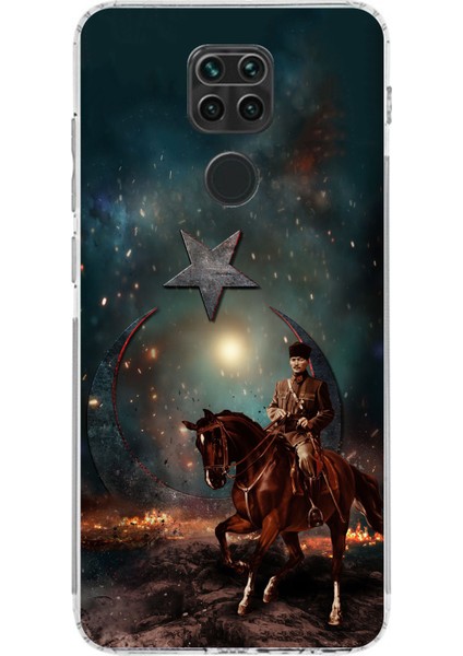 Redmi Note 9 Uyumlu Atatürk At Üstünde Zafer Baskılı Silikon Kılıf