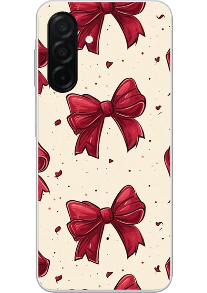 Samsung Galaxy A26 Uyumlu Büyük Kırmızı Fiyonklar Baskılı Silikon Kılıf