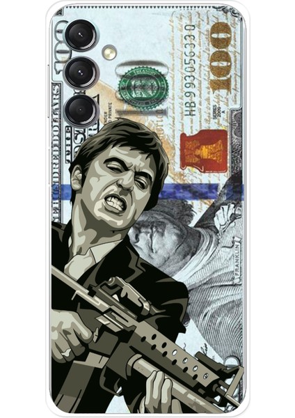 Samsung Galaxy A24 Uyumlu Scarface Dolar Tasarımlı Baskılı Silikon Kılıf