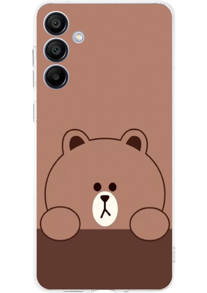 Samsung Galaxy A16 Uyumlu Kahverengi Ayı Tasarımlı Baskılı Silikon Kılıf