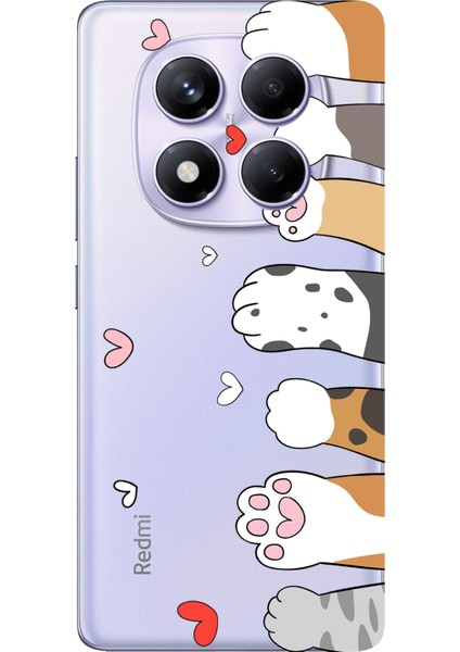 Redmi Note 14 Pro Plus 5g Uyumlu Sevimli Kedi Patiler Tasarımlı Baskılı Silikon Kılıf
