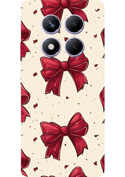 Redmi Note 14 Pro Plus 5g Uyumlu Büyük Kırmızı Fiyonklar Baskılı Silikon Kılıf