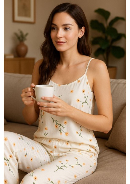 Papatya Desenli Ultra Kaliteli Kadın Pijama Takımı modelleri