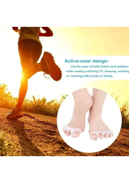 Yumuşak Beyaz Silikonlu, Ayak 5 Parmak Duruş Düzeltici,parmak Ayırıcı, Rahatlatıcı,makaralı Bunyon modelleri