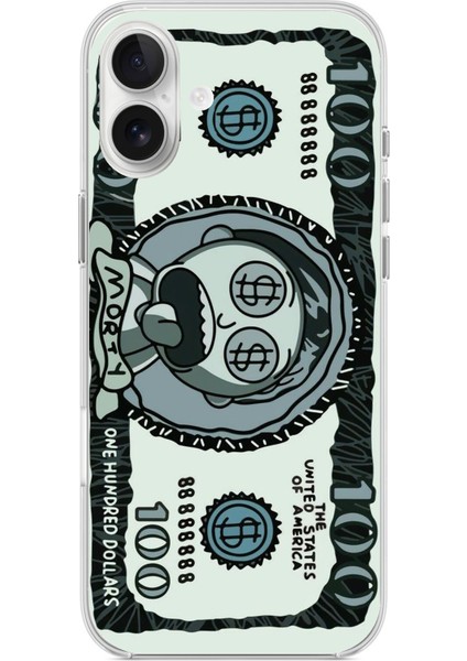 iPhone 16 Plus Uyumlu Morty Dolar Baskılı Silikon Kılıf