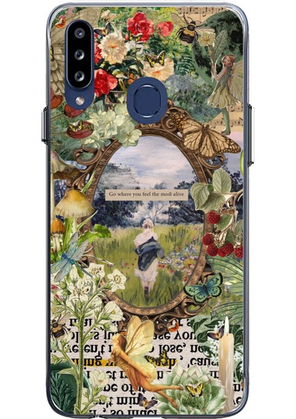 Samsung Galaxy A20S Uyumlu Yeşil Doğa Baskılı Silikon Kılıf