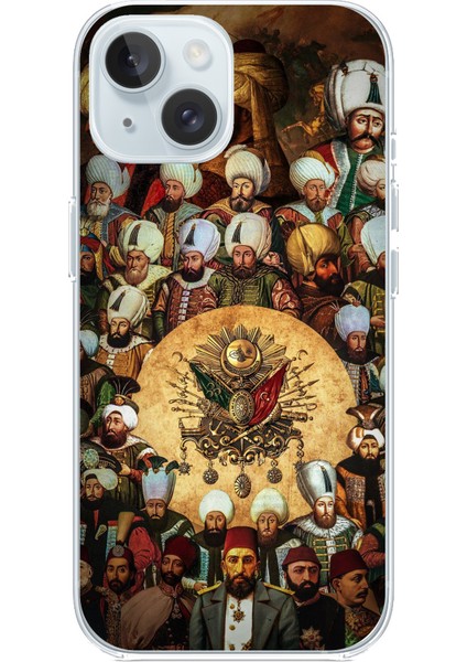 iPhone 15 Uyumlu Osmanlı Padişahları Baskılı Silikon Kılıf