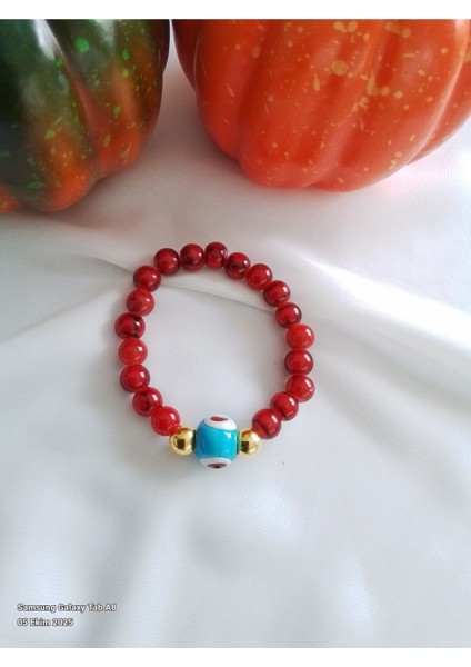 Cam Boncuklu Lastikli Bileklik