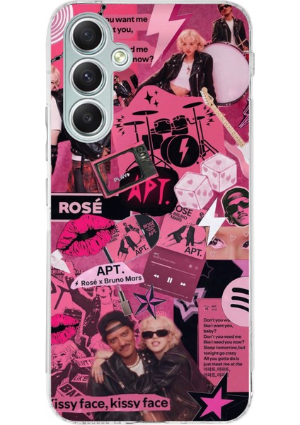 Samsung Galaxy A34 Uyumlu Blackpink Kolaj Baskılı Silikon Kılıf