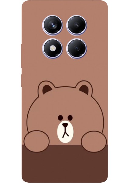 Redmi Note 14 Pro Plus 5g Uyumlu Kahverengi Ayı Tasarımlı Baskılı Silikon Kılıf