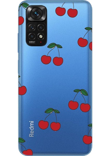 Redmi Note 11 - 11S Uyumlu Kirazlar Tasarımlı Baskılı Silikon Kılıf