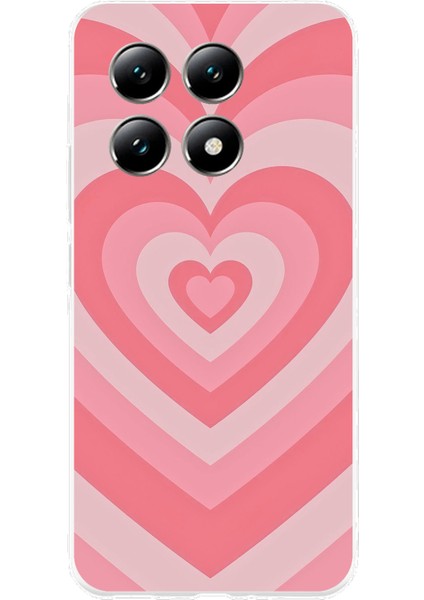 Xiaomi Mi 14T Pro Uyumlu Pembe Kalpler Baskılı Silikon Kılıf