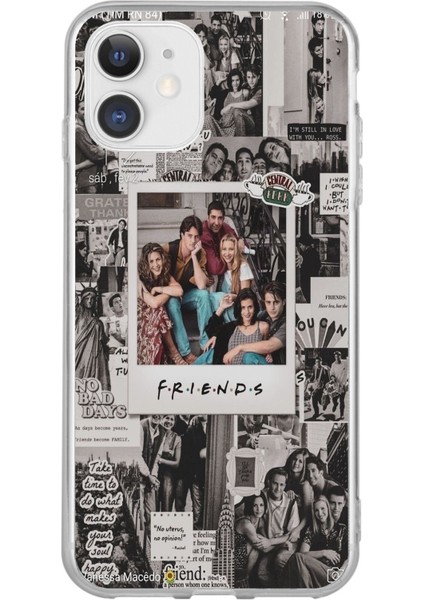 iPhone 11 Uyumlu Friends Nostalji Tasarımlı Tasarımlı Baskılı Silikon Kılıf