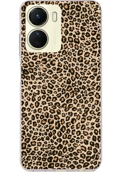 Vivo Y16 Uyumlu Leopar Tasarımlı Baskılı Silikon Kılıf