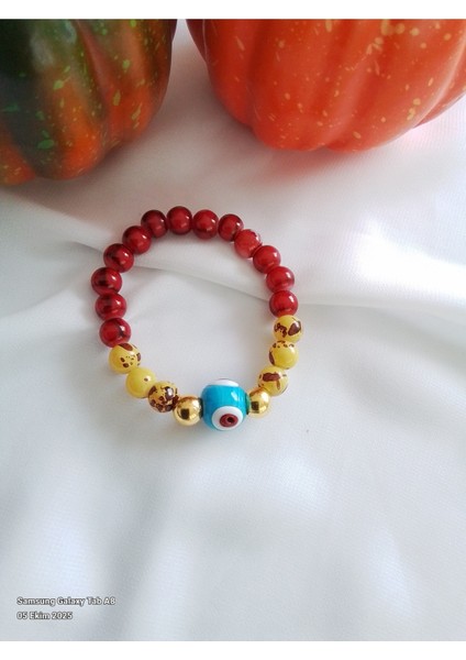 Cam Boncuklu Lastikli Bileklik