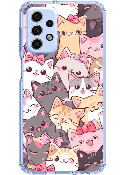 Samsung Galaxy A33 Uyumlu Sevimli Kediler Baskılı Silikon Kılıf