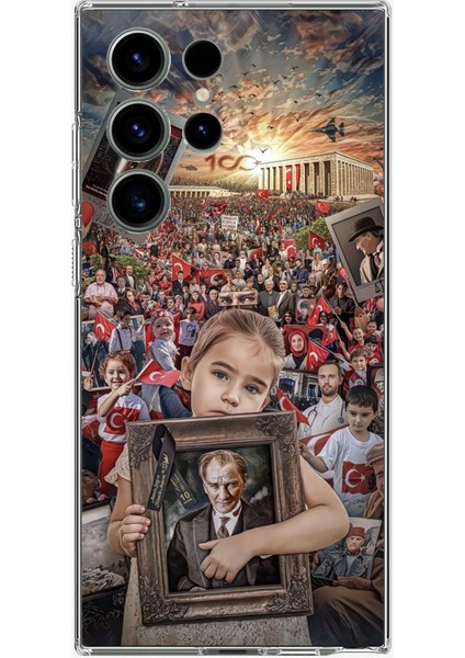 Samsung Galaxy S24 Ultra Uyumlu Anıtkabir Atatürk Portre Baskılı Silikon Kılıf
