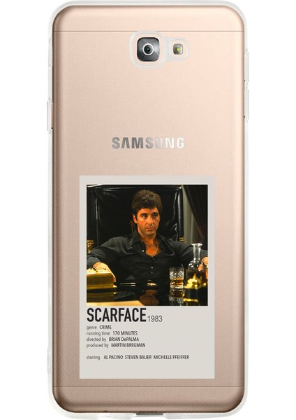 Samsung Galaxy J7 Prime Uyumlu Scarface Mini Poster Tasarımlı Baskılı Silikon Kılıf