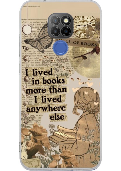 General Mobile Gm 20 Uyumlu Kitap Okuyan Kadın Retro Baskılı Silikon Kılıf