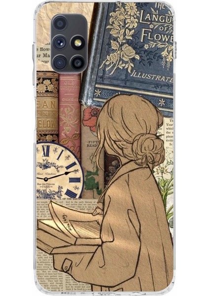 Samsung Galaxy M51 Uyumlu Retro Gazete Kadın Tasarımlı Baskılı Silikon Kılıf
