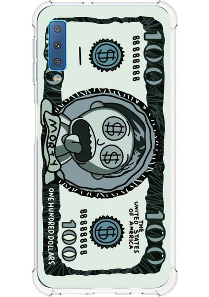 Samsung Galaxy A7 2018 Uyumlu Morty Dolar Baskılı Silikon Kılıf