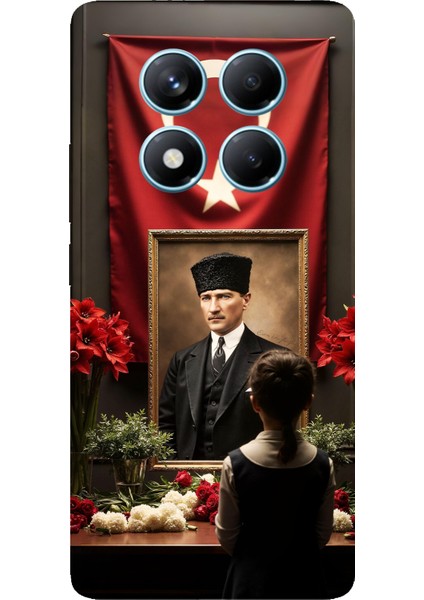 Redmi Note 14 Pro 4g Uyumlu Atatürk Türk Bayrağı Tablo Baskılı Silikon Kılıf