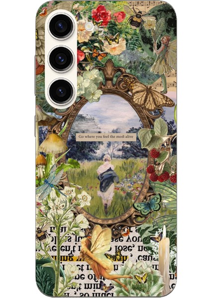 Samsung Galaxy S23 Uyumlu Yeşil Doğa Baskılı Silikon Kılıf