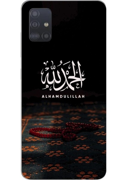 Samsung Galaxy A51 Uyumlu Elhamdülillah Tesbih Baskılı Silikon Kılıf