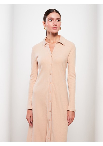 Yeni Sezon Polo Yaka Düz Uzun Kollu Elbise fiyatları