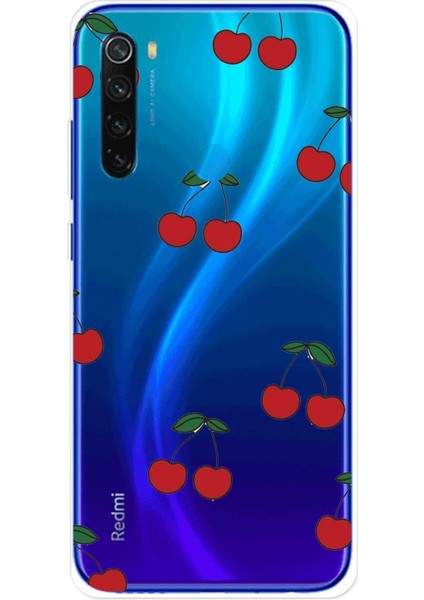 Redmi Note 8 Uyumlu Kirazlar Tasarımlı Baskılı Silikon Kılıf