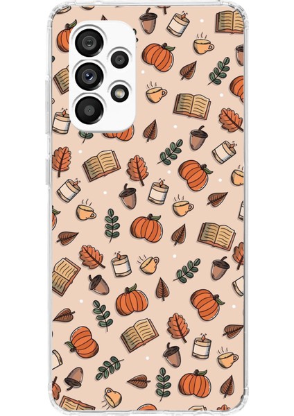 Samsung Galaxy A23 Uyumlu Sonbahar Balkabağı Baskılı Silikon Kılıf