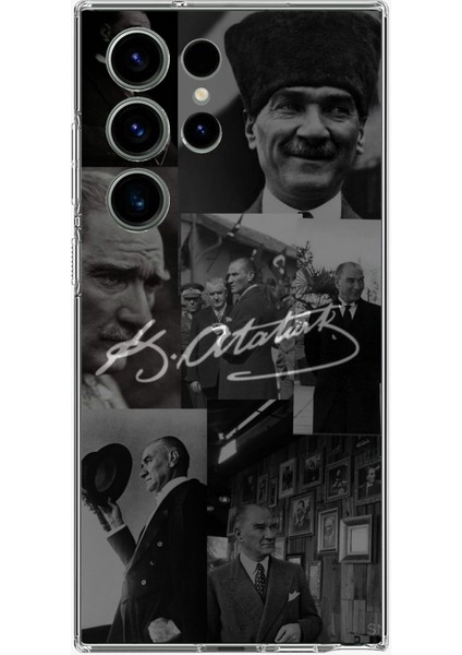 Samsung Galaxy S24 Ultra Uyumlu Kemal Atatürk Imza Baskılı Silikon Kılıf