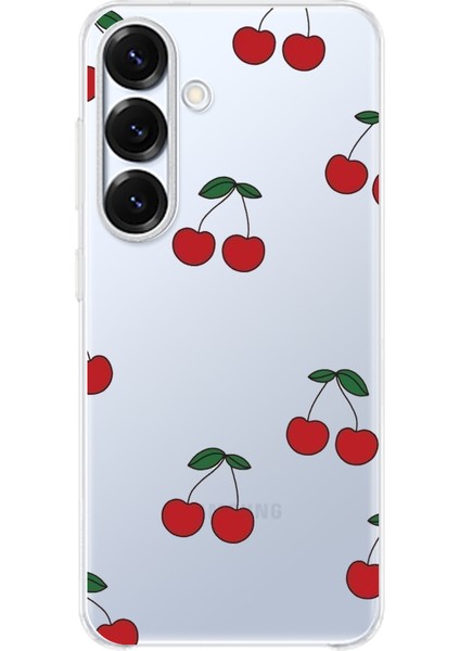 Samsung Galaxy S25 Plus Uyumlu Kirazlar Tasarımlı Baskılı Silikon Kılıf