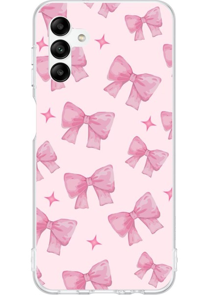 Samsung Galaxy A04S Uyumlu Pembe Fiyonklar Baskılı Silikon Kılıf