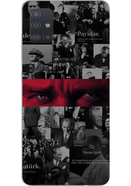 Samsung Galaxy A51 Uyumlu Atatürk Gözler Tasarım Baskılı Silikon Kılıf