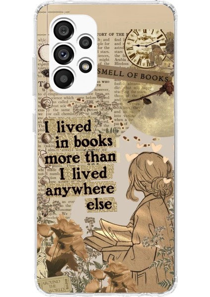 Samsung Galaxy A23 Uyumlu Kitap Okuyan Kadın Retro Baskılı Silikon Kılıf
