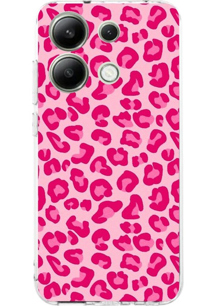 Redmi Note 13 4g Uyumlu Pembe Leopar Tasarımlı Baskılı Silikon Kılıf