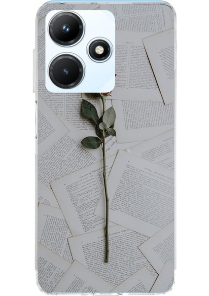 Infinix Hot 30I Uyumlu Kırmızı Gül Baskılı Silikon Kılıf