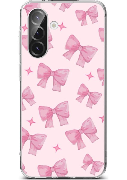 Samsung Galaxy A56 Uyumlu Pembe Fiyonklar Baskılı Silikon Kılıf