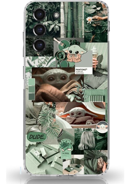Samsung Galaxy S21 Fe Uyumlu Yoda Kolaj Baskılı Silikon Kılıf
