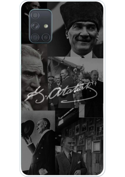 Samsung Galaxy A71 Uyumlu Kemal Atatürk Imza Baskılı Silikon Kılıf