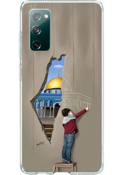 Samsung Galaxy S20 Fe Uyumlu Mescid-I Aksa Duvar Baskılı Silikon Kılıf