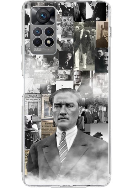 Redmi Note 12 Pro 4g Uyumlu Mustafa Kemal Atatürk Kolaj Baskılı Silikon Kılıf