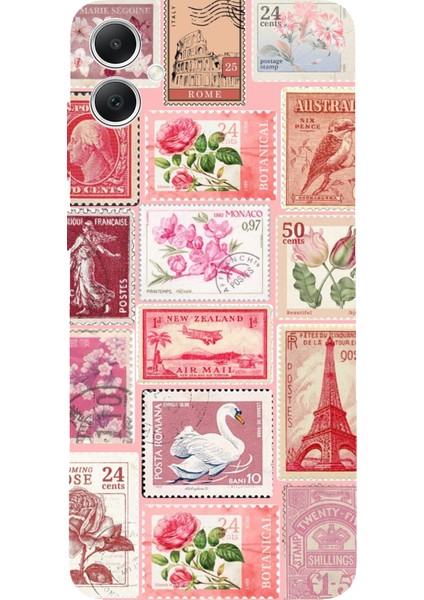 Samsung Galaxy A05 Uyumlu Pembe Posta Pulları Baskılı Silikon Kılıf