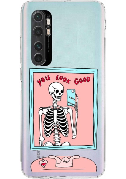 Mi Note 10 Lite Uyumlu You Look Good Iskelet Tasarımlı Baskılı Silikon Kılıf