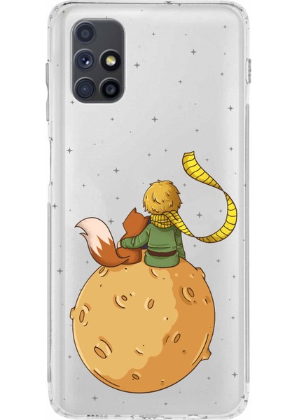 Samsung Galaxy M51 Uyumlu Küçük Prens Gezegen Boa Tasarımlı Baskılı Silikon Kılıf