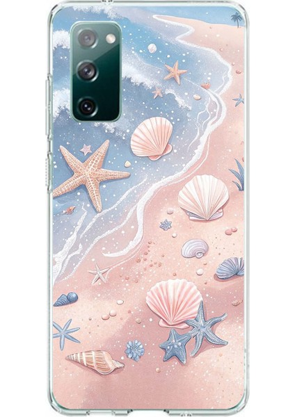 Samsung Galaxy S20 Fe Uyumlu Sahil Deniz Kabuğu Baskılı Silikon Kılıf