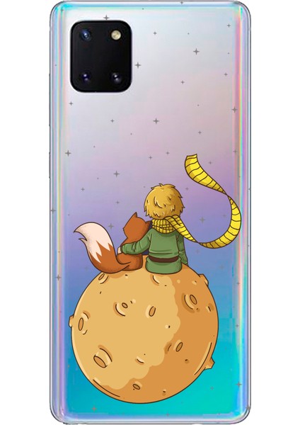 Samsung Galaxy Note 10 Lite Uyumlu Küçük Prens Gezegen Boa Tasarımlı Baskılı Silikon Kılıf