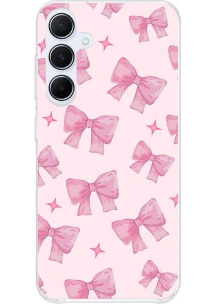 Samsung Galaxy A35 Uyumlu Pembe Fiyonklar Baskılı Silikon Kılıf